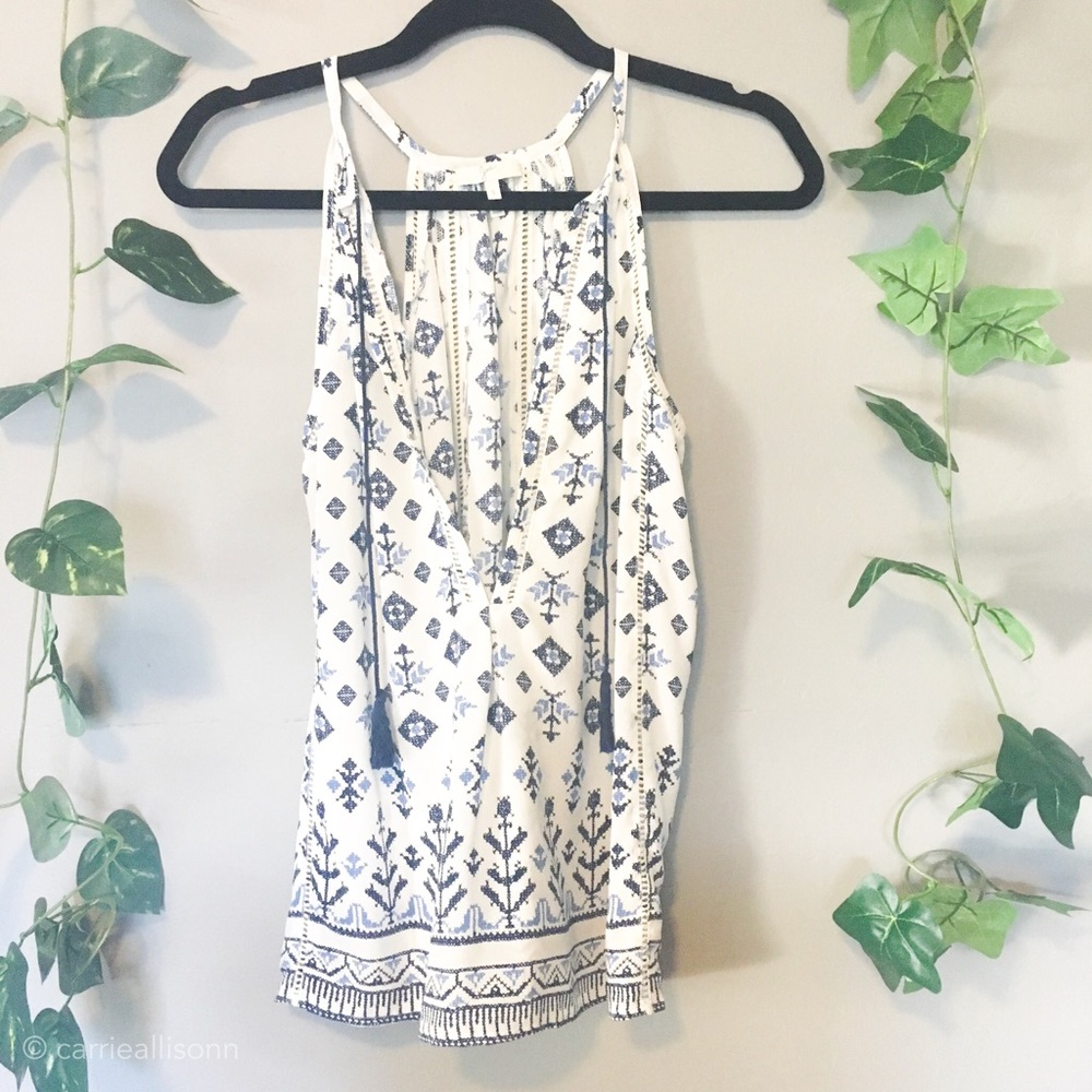 ✨Joie | Eniko Tribal Print Silk Tassel Tank - Picture 8 of 8